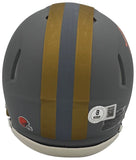Myles Garrett Autographed Cleveland Browns Football Slate Mini Helmet Beckett