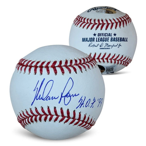 Nolan Ryan Autographed MLB Signed Hall of Fame HOF 1999 Baseball Beckett + Case