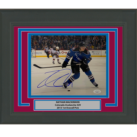 Framed Autographed/Signed Nathan MacKinnon Colorado Avalanche 8x10 Photo JSA COA