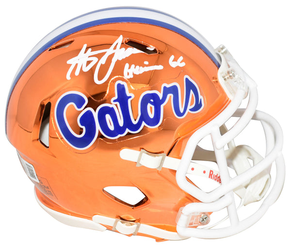 STEVE SPURRIER SIGNED FLORIDA GATORS CHROME SPEED MINI HELMET W/ 66 HEISMAN