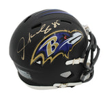 Derrick Mason Signed Baltimore Ravens Speed Black Matte NFL Mini Helmet