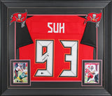 Ndamukong Suh Authentic Signed Red Pro Style Framed Jersey BAS Witnessed