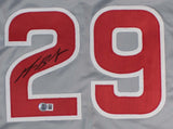 Michael Busch Signed Chicago Cubs Gray Road Jersey (Beckett) 1st Baseman