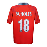 Paul Scholes Signed Manchester United Soccer Jersey #18 with Beckett Witness