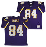Vikings Randy Moss "2x Insc" Signed Purple 1998 M&N TB Jersey BAS Witnessed