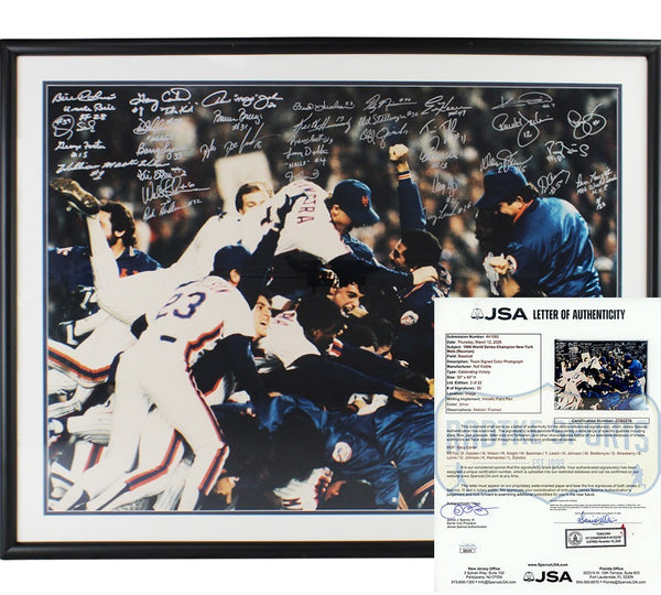 1986 NY Mets Signed Print Gary Carter Gooden Strawberry Hernandez Dykstra Mookie
