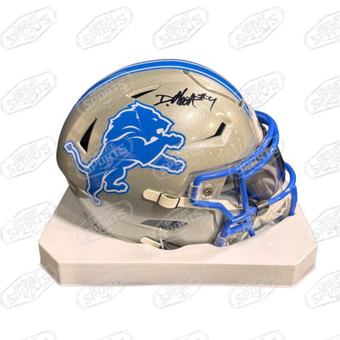 DERRICK MOORE SIGNED DETROIT LIONS MID SIZE MIDI SPEEDFLEX HELMET BECKETT