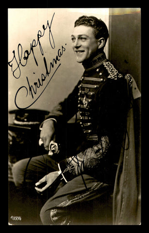 Carl Brisson Autographed 3x5.5 Photo Danish Actor "Happy Christmas" 179765