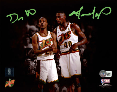 GARY PAYTON & SHAWN KEMP AUTOGRAPHED 8X10 PHOTO SUPERSONICS BECKETT 203417