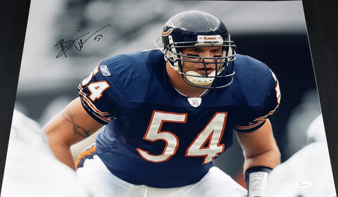 BRIAN URLACHER SIGNED AUTOGRAPHED CHICAGO BEARS 16x20 PHOTO JSA