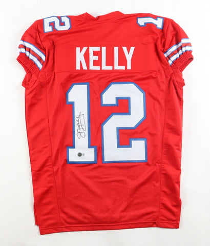 Jim Kelly Signed Buffalo Bills Pro Cut Red Alternate Jersey (Beckett) HOF Q.B.