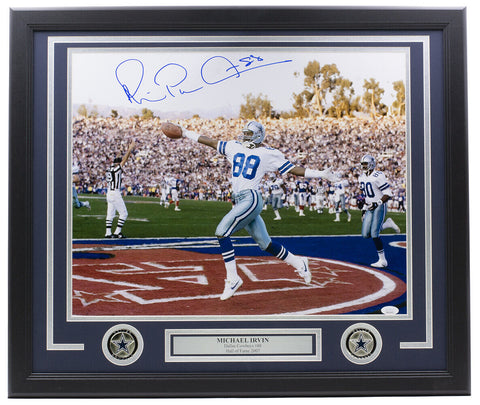 Michael Irvin Signed Framed 16x20 Dallas Cowboys Celebration Photo JSA