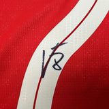 Framed Autographed/Signed Vitinha 35x39 Red Portugal Jersey Beckett BAS COA