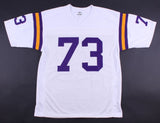 Ron Yary Signed Minnesota Vikings Jersey Inscribed "HOF 01" (JSA COA)