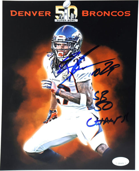 Bradley Roby Inscribed "SB 50 Champ" Autographed 8x10 Photo JSA COA