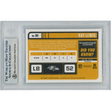 Ray Lewis Autographed 2021 Classics Silver Prem. #101 Slabbed Card Beckett 50002