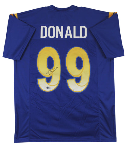 Aaron Donald Authentic Signed Blue Pro Style Jersey BAS Witnessed