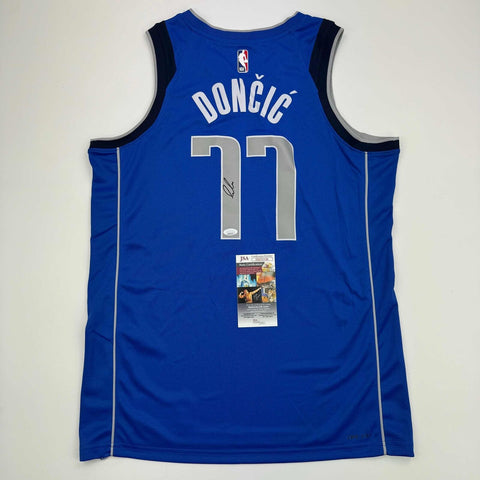 Autographed/Signed Luka Doncic Dallas Mavericks Blue Authentic Jersey JSA COA