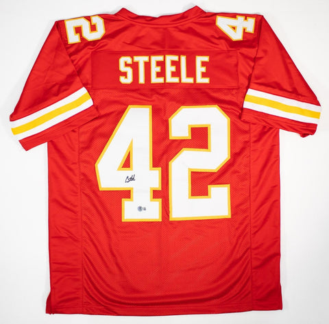 Carson Steele Signed Kansas City Chiefs Jersey (Beckett) Ex UCLA Fullback