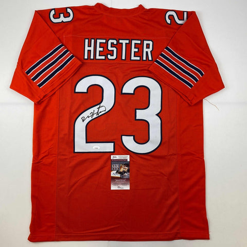 Autographed/Signed Devin Hester Chicago Orange Football Jersey JSA COA