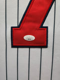 SUEDE FRAMED MINNESOTA TWINS JOE MAUER AUTOGRAPHED SIGNED JERSEY JSA COA