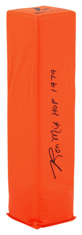 Ron Mix Signed BSN Orange Endzone Football Pylon w/HOF 1979 - (SCHWARTZ COA)