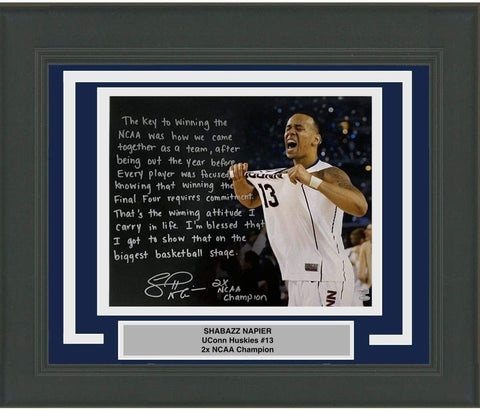 FRAMED Autographed SHABAZZ NAPIER UConn Story 16x20 Photo Fanatics COA