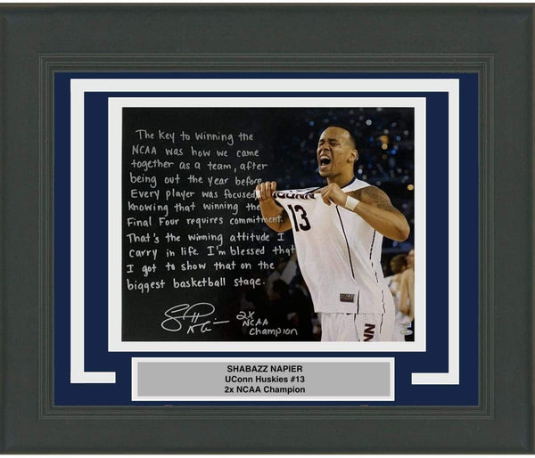 FRAMED Autographed SHABAZZ NAPIER UConn Story 16x20 Photo Fanatics COA