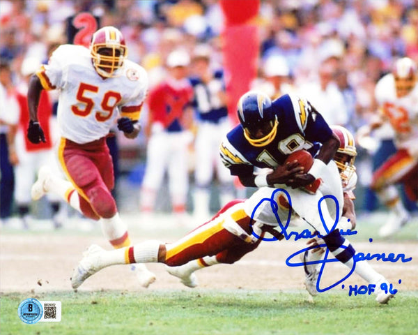Chargers Charlie Joiner "HOF 96" Authentic Signed 8x10 Horizontal Photo BAS 2