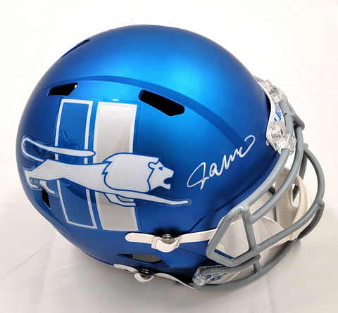 Jameson Williams Signed Detroit Lions ALT Speed Replica Helmet Beckett Witnessed
