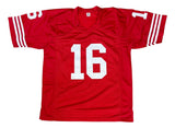 Joe Montana San Francisco Signed Red Football Jersey BAS