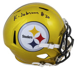 Steelers Kaleb Johnson Signed Flash Full Size Speed Rep Helmet BAS Witnessed