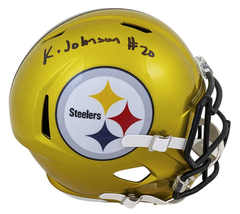 Steelers Kaleb Johnson Signed Flash Full Size Speed Rep Helmet BAS Witnessed