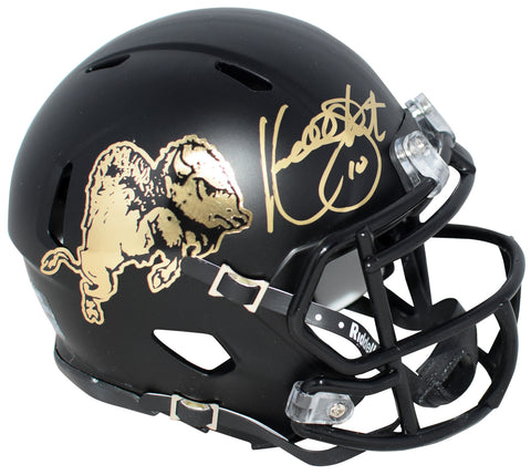 KORDELL STEWART SIGNED COLORADO BUFFALOES BLACK SPEED MINI HELMET BECKETT
