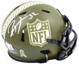 Ray Lewis Autographed NFL Salute to Service Speed Mini Helmet-Beckett W Hologram
