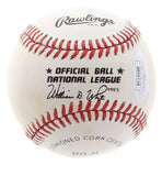 Don Drysdale Signed ONL Baseball (JSA) Brooklyn / Los Angeles Dodgers / 1984 HOF