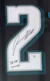 Jason Kelce Philadelphia Signed Framed Black Football Jersey SB LII Champs PSA