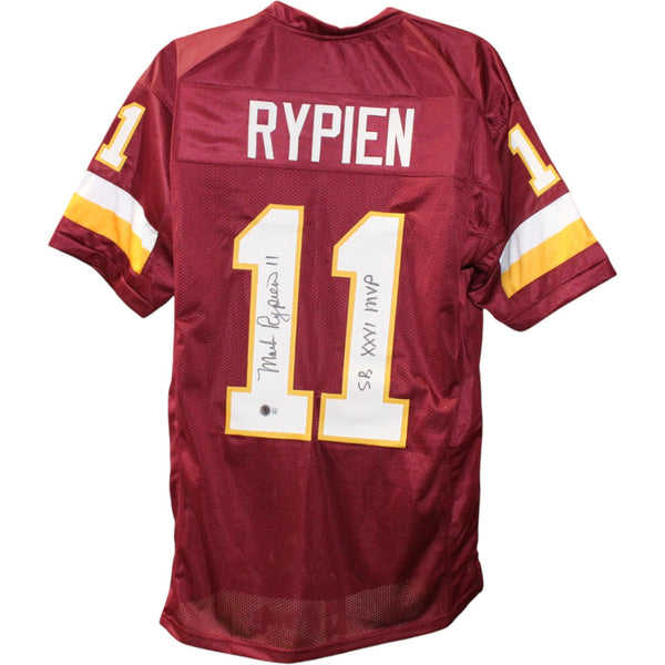 Mark Rypien Autographed/Signed Pro Style Red XL Jersey MVP Beckett Witness 51833