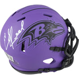 Ed Reed Autographed Baltimore Ravens Rave Mini Helmet Beckett Witness 49251