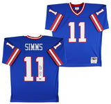 Giants Phil Simms "SB XXI MVP" Signed Blue Mitchell & Ness Jersey BAS Witnessed