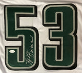 Hugh Douglas Philadelphia Signed White Football Jersey 3x Pro Bowl JSA ITP