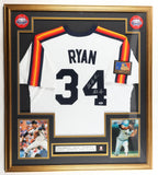 Nolan Ryan Signed Framed Houston Jersey w/ Hall of Fame Pin & Astros Patch (PSA)