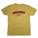 Autographed/Signed Hulk Hogan Hulkamania Yellow Shirt T-Shirt Beckett COA