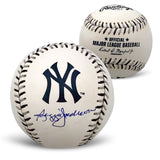 Reggie Jackson Autographed New York Yankees Signed Logo MLB Baseball PROVA