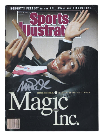 Lakers Magic Johnson Signed December 1990 Sports Illustrated Magazine BAS Wit