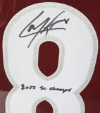 Cale Makar Autographed/Inscribed "2022 SC Champs" DLX Framed Jersey Fanatics COA