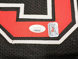 CHICAGO BULLS DENNIS RODMAN AUTOGRAPHED SIGNED BLACK JERSEY JSA STOCK #215735