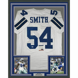 FRAMED Autographed/Signed JAYLON SMITH 33x42 Dallas White Jersey PSA/DNA COA