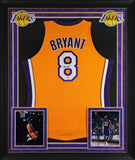 Lakers Kobe Bryant Signed Yellow M&N 2000-01 HWC Authentic Framed Jersey PSA/DNA