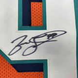 FRAMED Autographed/Signed JASON TAYLOR 33x42 Miami Orange Jersey JSA COA Auto